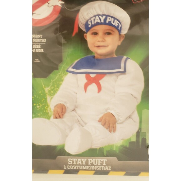 New Ghostbusters Baby Halloween Costume Stay Puft Marshmallow Man Size 3-6 Mons - Picture 3 of 12